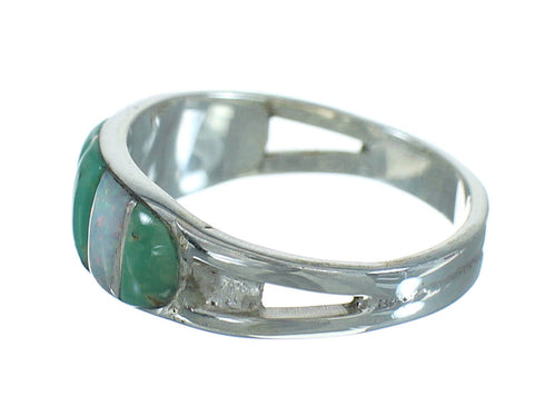 Southwest Silver Turquoise And Opal Ring Size 5 YX68825